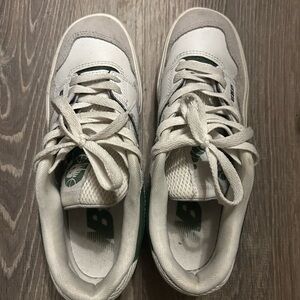 New Balance White and Green Athletic Shoes
